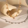 Stainless steel round bead chain tassel zircon necklace for women, high-end clavicle chain, titanium steel jewelry, non-fading