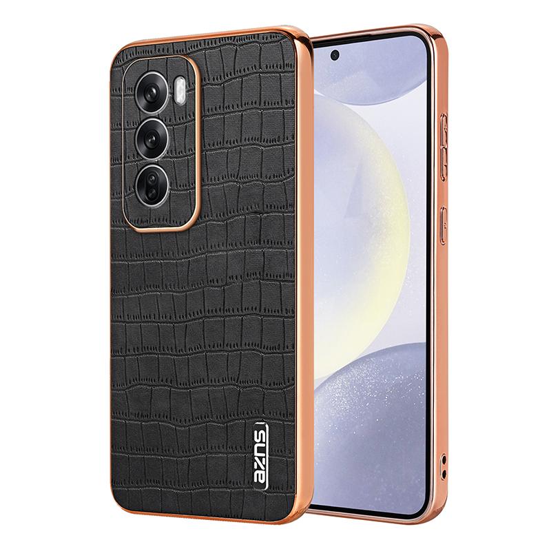 Luxury Fashion Crocodile Pattern Electroplating Design Leather Phone Case For OPPO Reno 13 12 12Pro 5G Back Cover