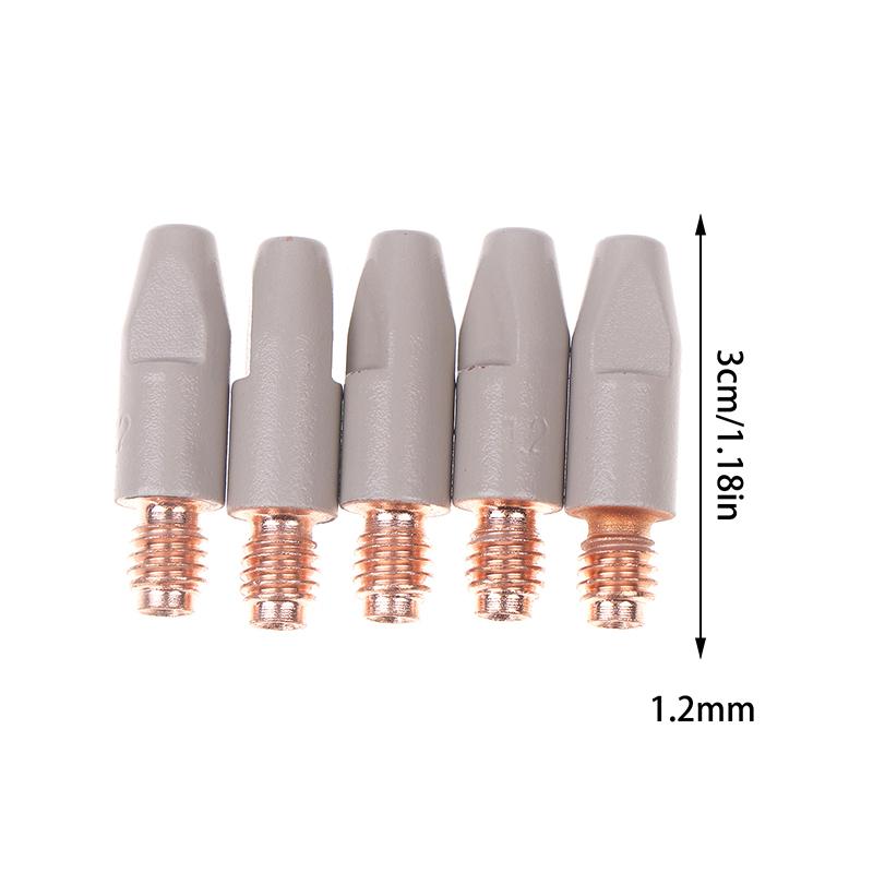 5 Piezas Boquilla de Protección de Recubrimiento 24Kd 0.8/1.0/1.2Mm Boquilla de Contacto para Antorcha Mig de 24Kd Boquilla de Contacto para Antorcha de Soldadura Mig Mag