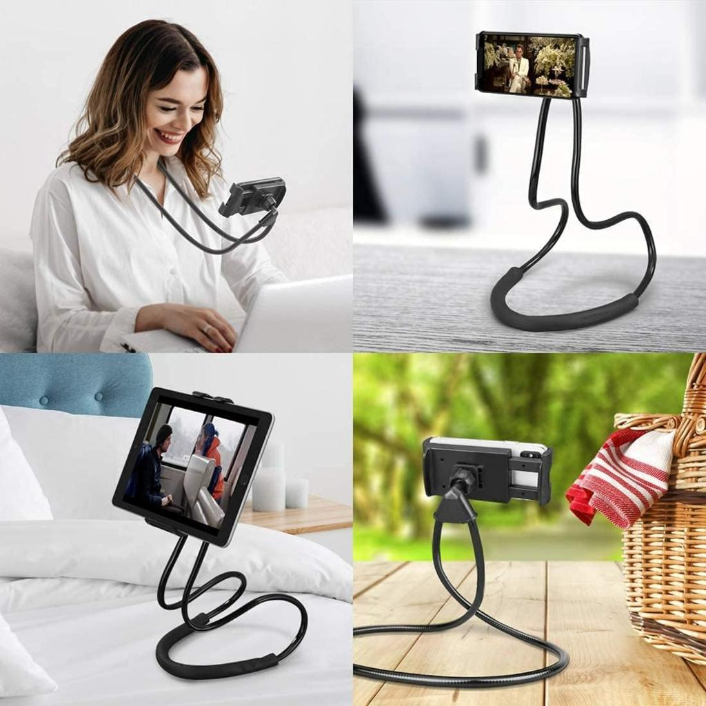 Fauler Handyhalter zum Umhängen um den Hals, 360° drehbarer Halter, DIY flexibles Halterstativ, Multifunktionale flexible Halterung für das Telefon