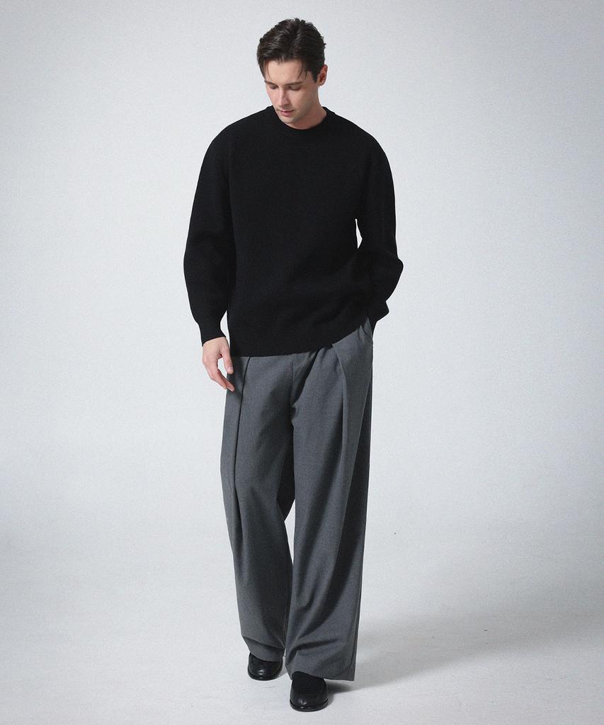 PAVOE Dalbon Wool Blend Round Knit_Black