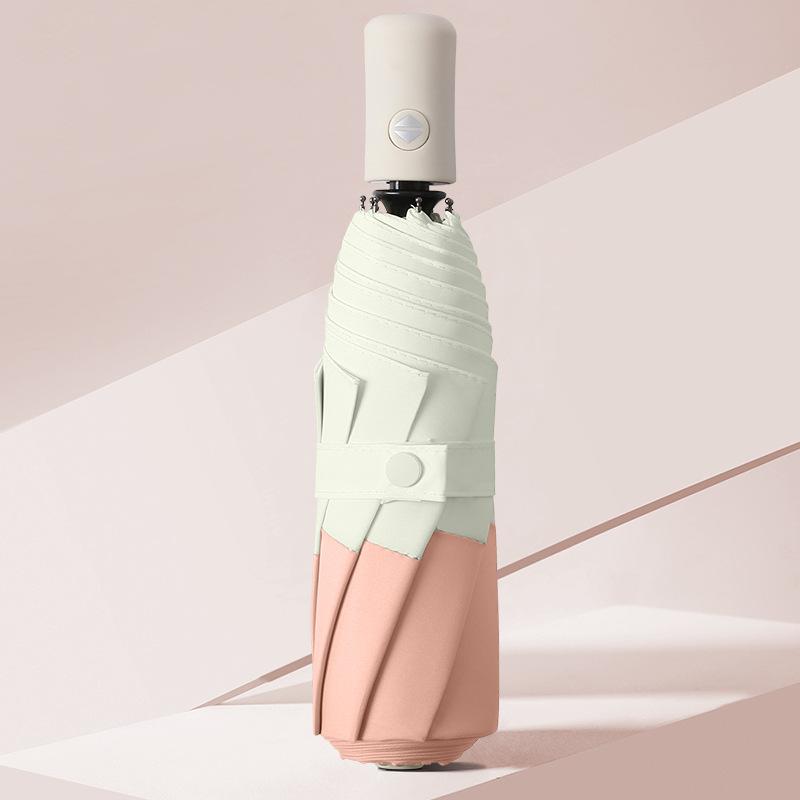Fully Automatic Umbrella Sunscreen Minimalism Anti-UV Sun Umbrella Three-fold Windproof Sun/Rain Portable Compact Umbrella
