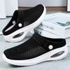 Women's Shoes Comfortable Soft Soled Flats Breathable Mesh Hollow Fly Weave Half Drag Non Slip Lightweight Casual Shoes