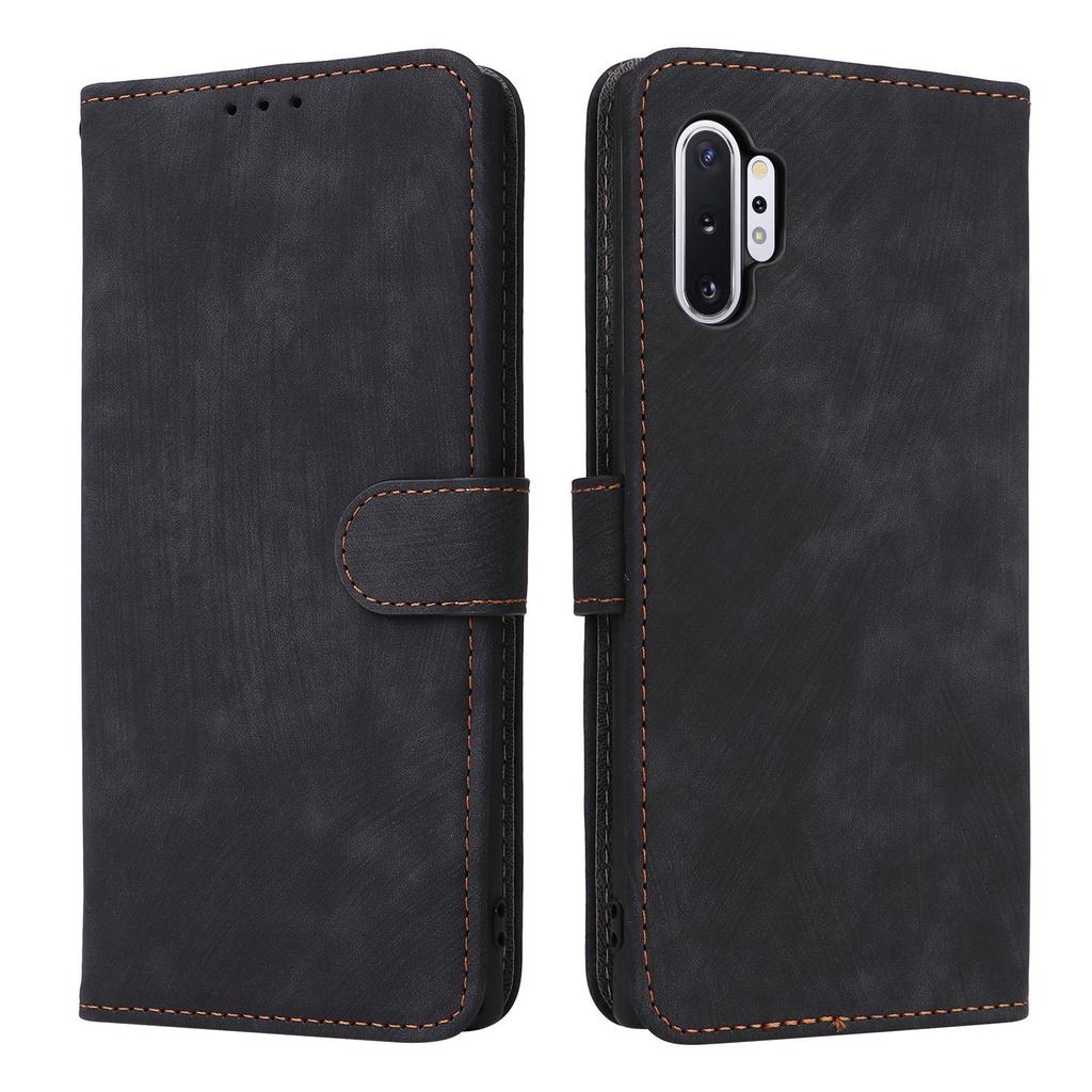 Compatible Samsung S10 Leather Case with Card Slot, Bracket, Protective Cover, and Lanyard.