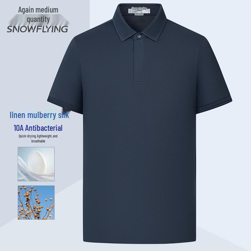 

Snowflying Men s Linen Blend Sunscreen Short-Sleeve Polo Shirt L