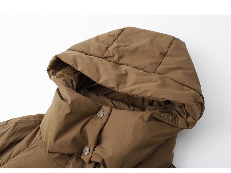 Women's Mid-Length Hooded Down Jacket, 2024 Plus Size Fashion, Warm Winter Coat, White Duck Down