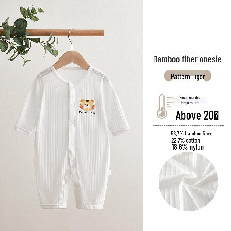 Ultra-Thin Bamboo Baby Rompers: Tagless Pajamas for Spring & Autumn