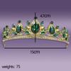 Jewelry Crown Headpiece Queen's Birthday Crown Ball Performance Fashion Alloy Green Wedding Headpiece