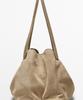 Massimo Dutti Split Suede Pleated Bag