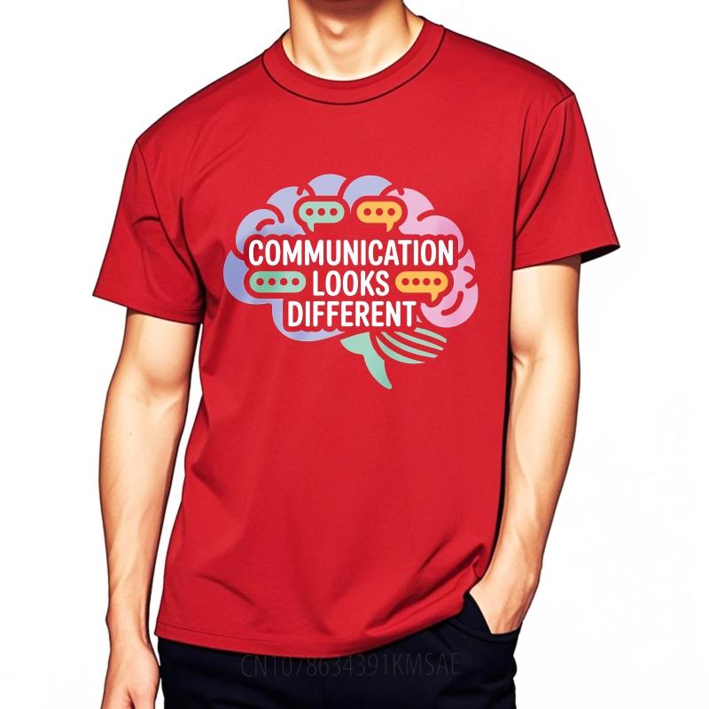 

Street Wear For her summer tshirt Plus Size Communication Looks Different Brain Speech Bubbles Everyday Unisex tops cotton t shirt S