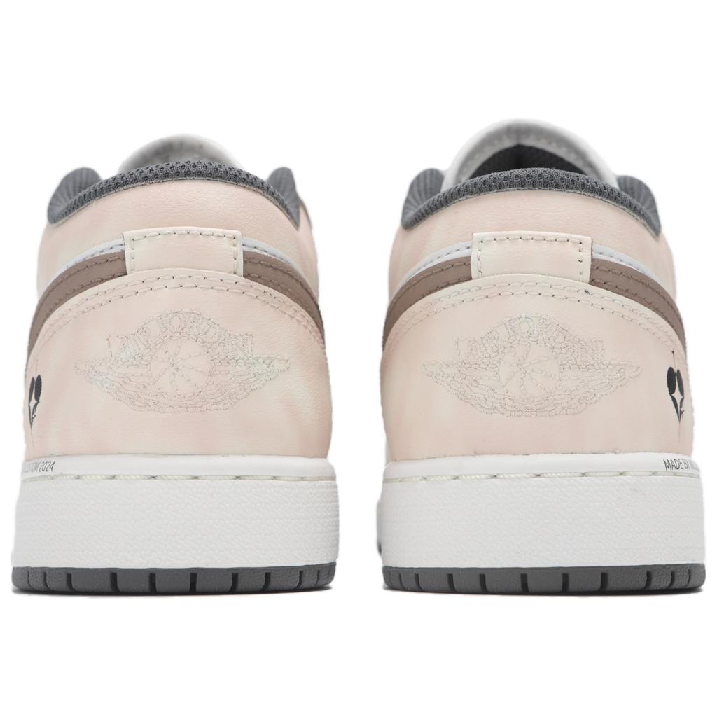 Jordan Air Jordan 1 Abrasion Resistant Low Top Vintage Basketball Shoes Men's Beige Pink 553558-044(Teamfour-)