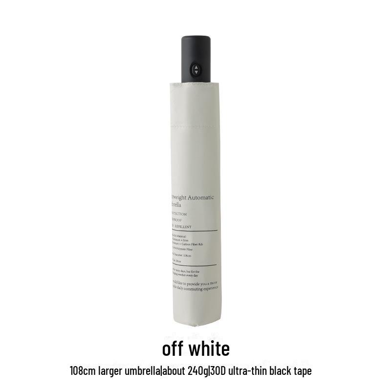 108cm Ultra-Light Automatic Umbrella - Dual-Purpose, Black Glue, Anti-UV, UPF50+, for Sun and Rain, Compact Design.