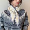 Windproof Knitted Scarf Triangle Cross Neckerchief Fashion False Collar  Autumn Winter