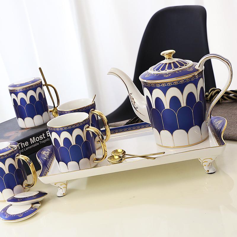 Household Water Set Ceramic English Cold Kettle High Temperature Resistant Cold Kettle Set Cup Afternoon Tea Set
