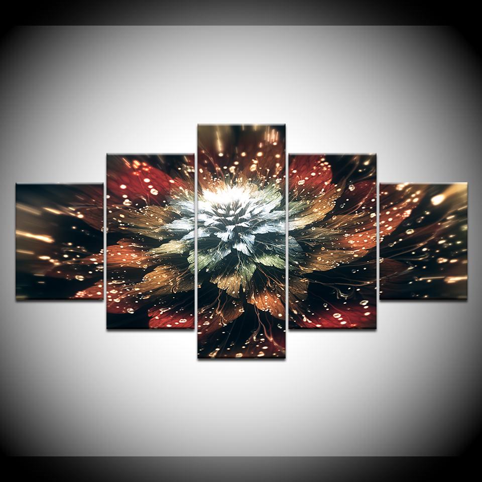 Canvas Painting Art abstract flower Wall Art Pictures 5 Pieces Modular Wallpapers Poster Print for living room Home Decor