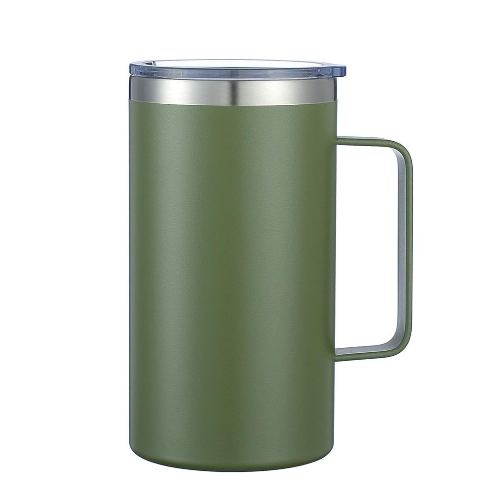 24oz Coffee Mugs with Handle Stainless Steel Double Wall Insulated Cup Leak Proof Lid Travel Mug Gift for Office/School/Camping