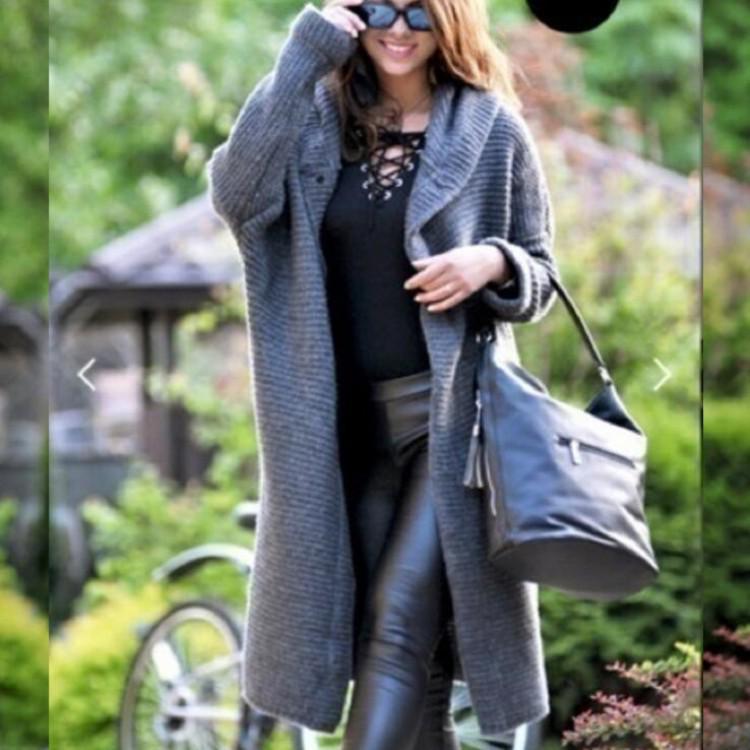 In Stock: Women's Plus Size Knitted Cardigan Sweater, Mid-Length, Autumn/Winter 2022 Hot Style (W103)