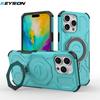 KEYSION Shockproof Magnetic Case for iPhone 16 Pro Max Upright Live Metal Ring Stand Phone Cover for iPhone 15 Pro Max