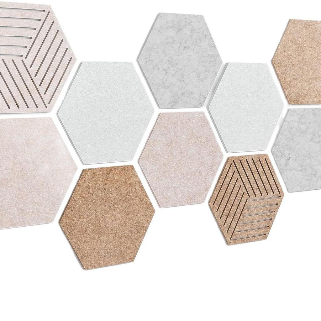 Hexagonal Soundproof Self-Adhesive Wall Panel – Noise Reduction Polyester Fiber Felt Board