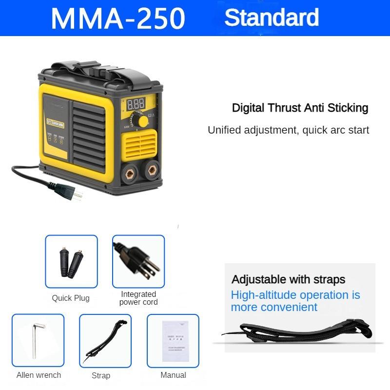 MMA-250 Hushålls elektrisk svetsmaskin Mini Inverter DC Bärbar svetsutrustning 110/220V Intelligens Digital svets