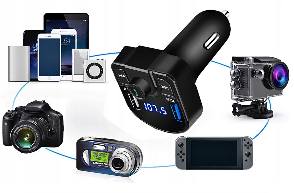 TD FM Transmitter Bluetooth Charger QC 3.1A 2x USB