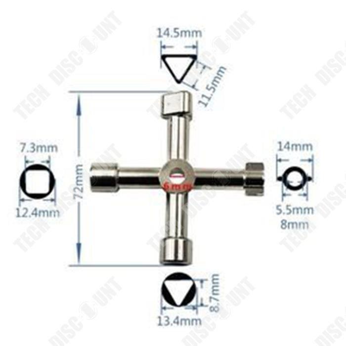 Clé Universelle en forme de Croix Ajustable en Alliage de Zinc - TECH DISCOUNT - Trousse à Outils Compacte