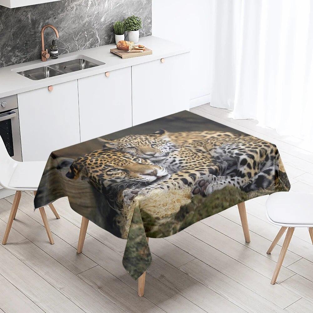 Animal Tablecloth Shark Tiger Elephant Leopard  Party Restaurant Banquet Decoration Waterproof Home Table