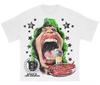 Custom Designer with Logo Your Own Brand Oversized Distressed Tee Camiseta 2D Screen Print Cropped T Shirt Men