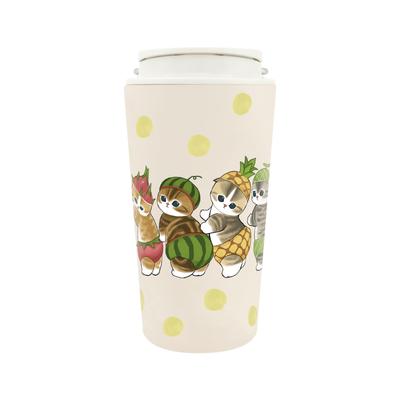 Mofusand with Handle and Keeps Drinks Hot or Cute Cat Design Vacuum-Sealed Carry-On Tumbler, 360ml, "Mogitate Nyan" Design, Lid, Cold, (53-2181)