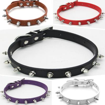 Modny nit z kolcami z ćwiekami Faux Leather Regulowany Pet Puppy Cat Dog Collar