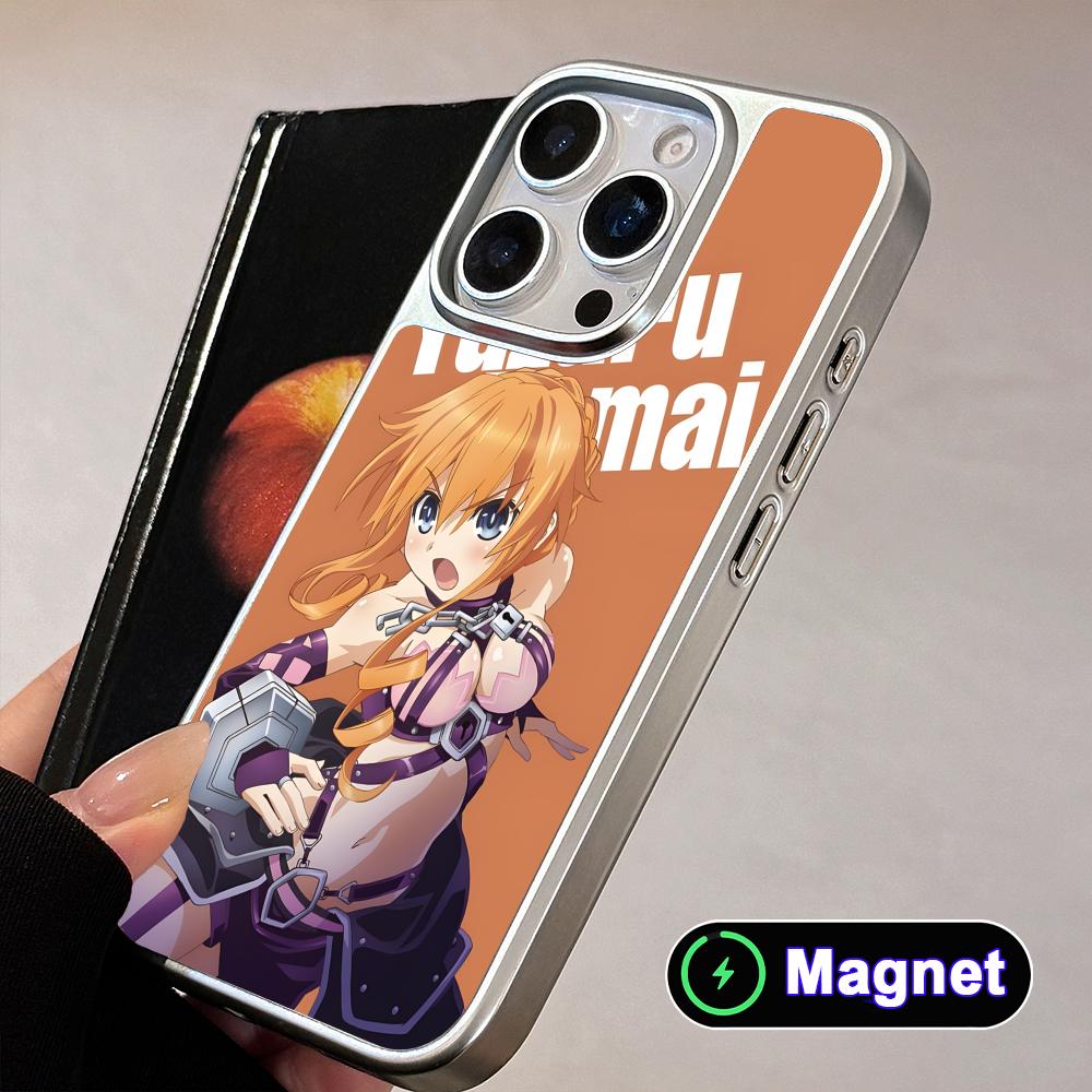 Date a Live Yamai Kaguya Silver Plating Magsafe Mobile Phone Case for iPhone 17 16 15 14 13 12 11 Air Pro Max Plus Colorful