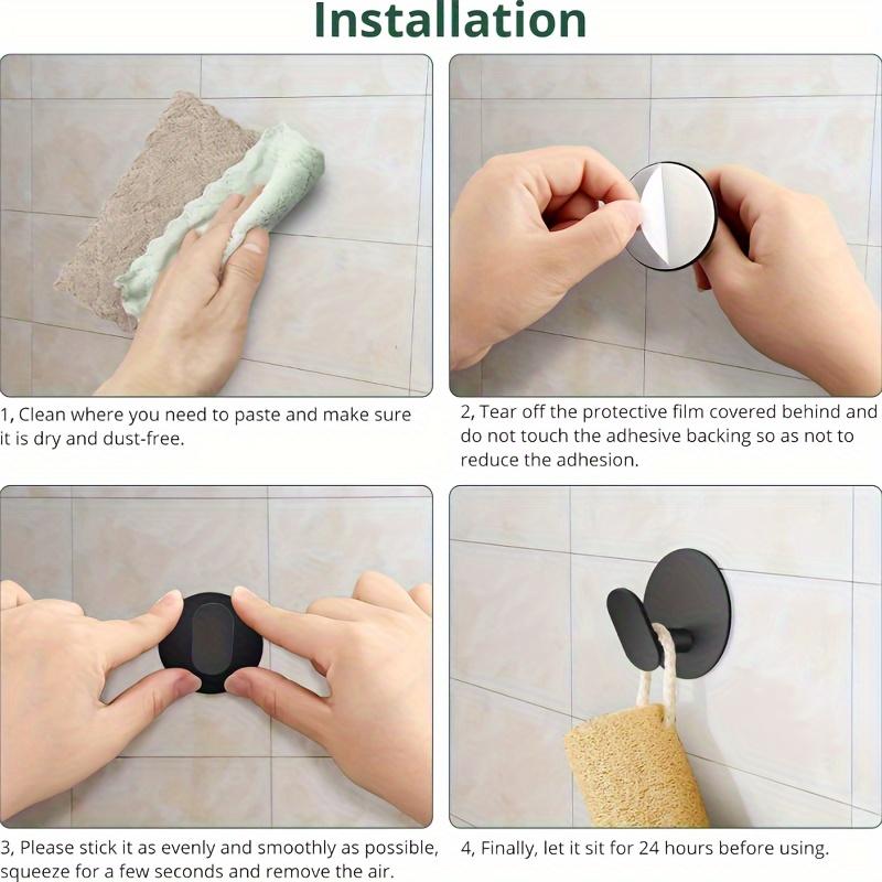 Toilet Towel Hooks, 2/4/6 Adhesive Hooks, Stainless Steel Shower Hooks, Used for Hanging Bathrobes, Loofah Nets, Jackets, Clothes, Hats