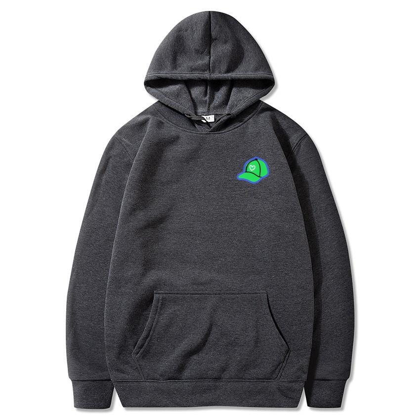 2025 Autumn/Winter New Green Baseball Hat Printed Hoodie Classic College Style Hoodie Daily Fashion Warm Hoodie