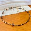 Vintage Boutique Maillard Style Natural Tiger'S Eye Stone Clavicle Chain Necklace