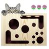 Sandpapier Innenseite Katzennagelfeilenbox mit Glockenball Katzenübungsspielzeug Neue Kratzbäume Indoor