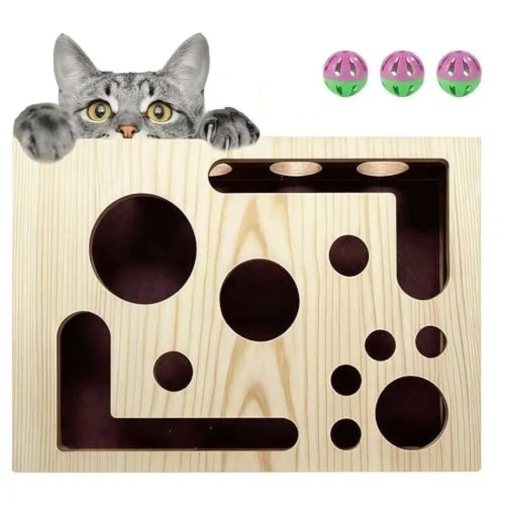 Sandpapier Innenseite Katzennagelfeilenbox mit Glockenball Katzenübungsspielzeug Neue Kratzbäume Indoor
