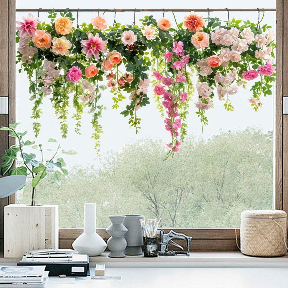Photo Props 3D Flower Window Sticker Multicolor Decorative Sticker  Home Decoration