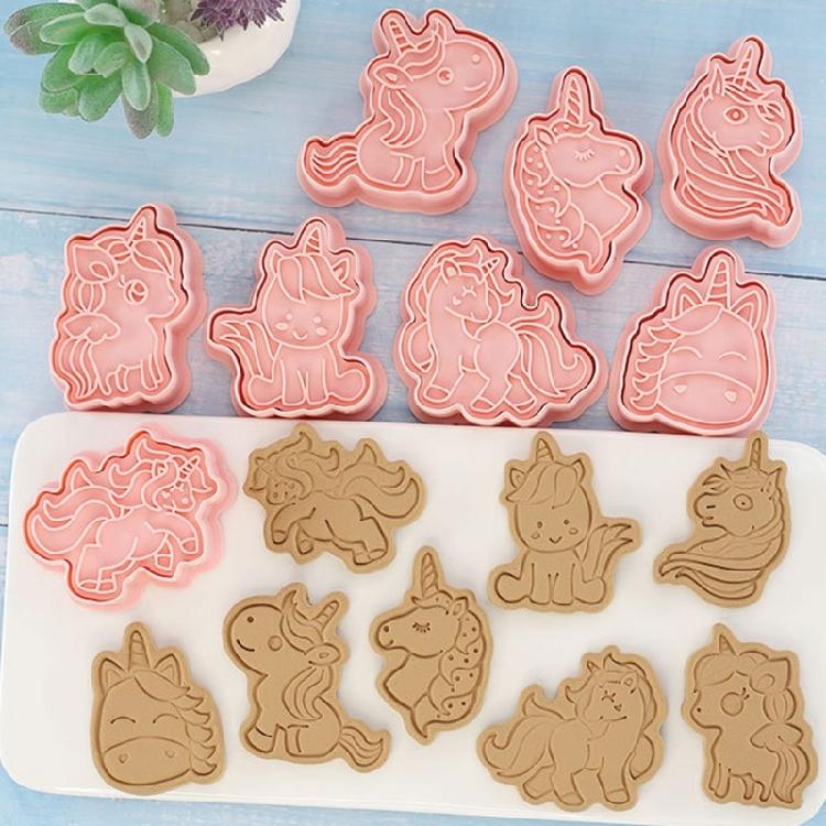 Plastic Biscuit Mold Cookie Embossing Moulds Single Horn Horse Shape Cookie Mold