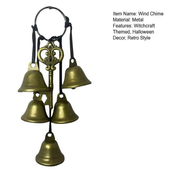 Witch Bells for Door Knob Retro Hanging Wind Chime Wiccan Bell Witchcraft Wind Bell for Protection Halloween Decoration Witch Gifts