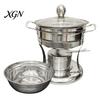Small Buffet Warmer Chafers And Warmers Set with Glass Lid, Round Stainless Steel Compact Vacuum Insulated Meal Box Thermal Serving Bowl, Catering