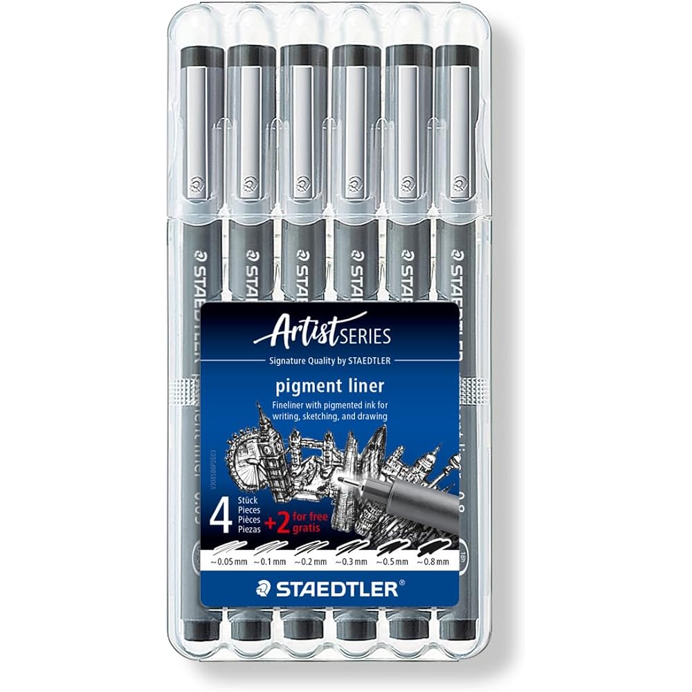 STAEDTLER (STAEDTLER) Water-based Pen Pigment Liner Set of 6 308 SB6P