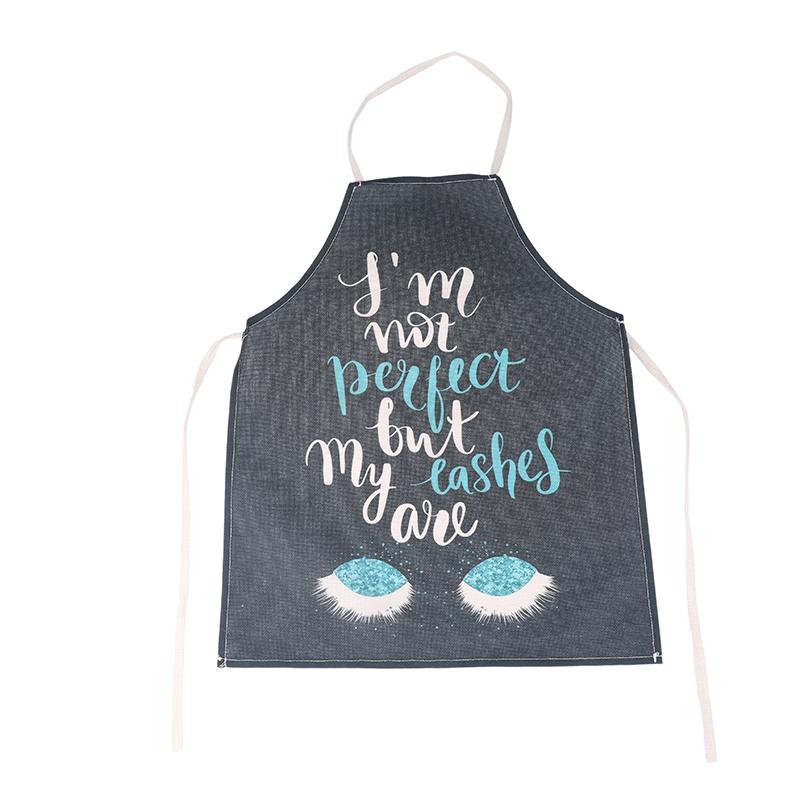 1Pc Bronzing Eyelash Pattern Apron Eyelash Extension Tools Cotton Grafted False Eyelash Apron Cleaning Kitchen Apron Bib