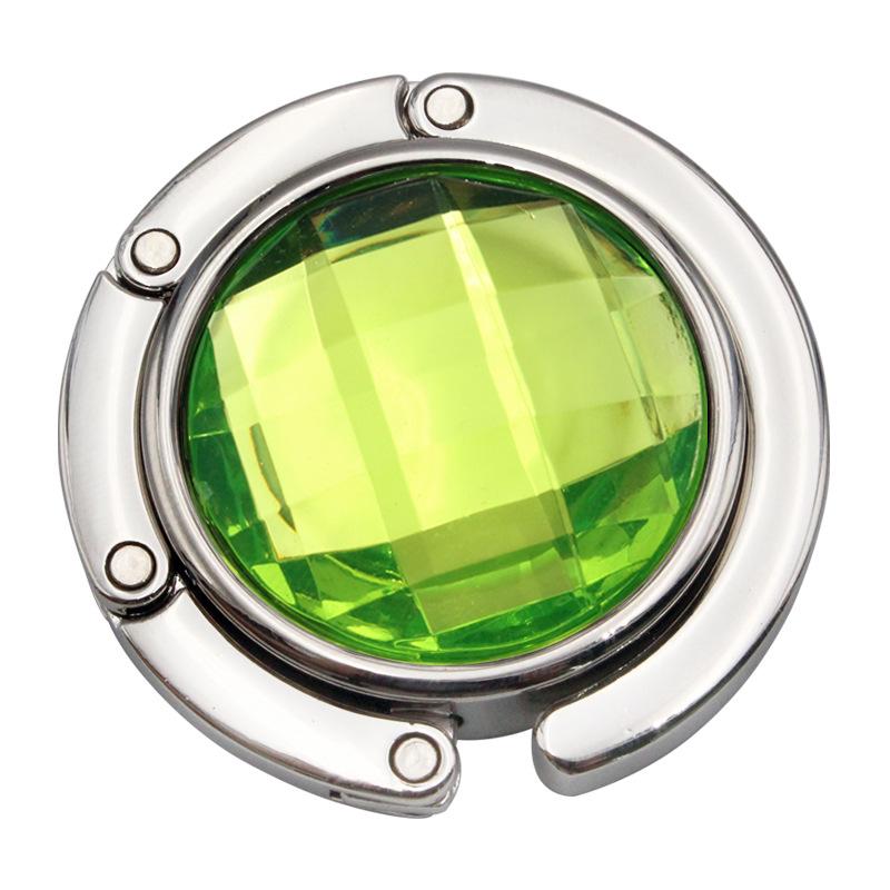 Multifaceted Crystal Round Acrylic Handbag Hook - Folding Table-Edge Hanger, Multi-Color