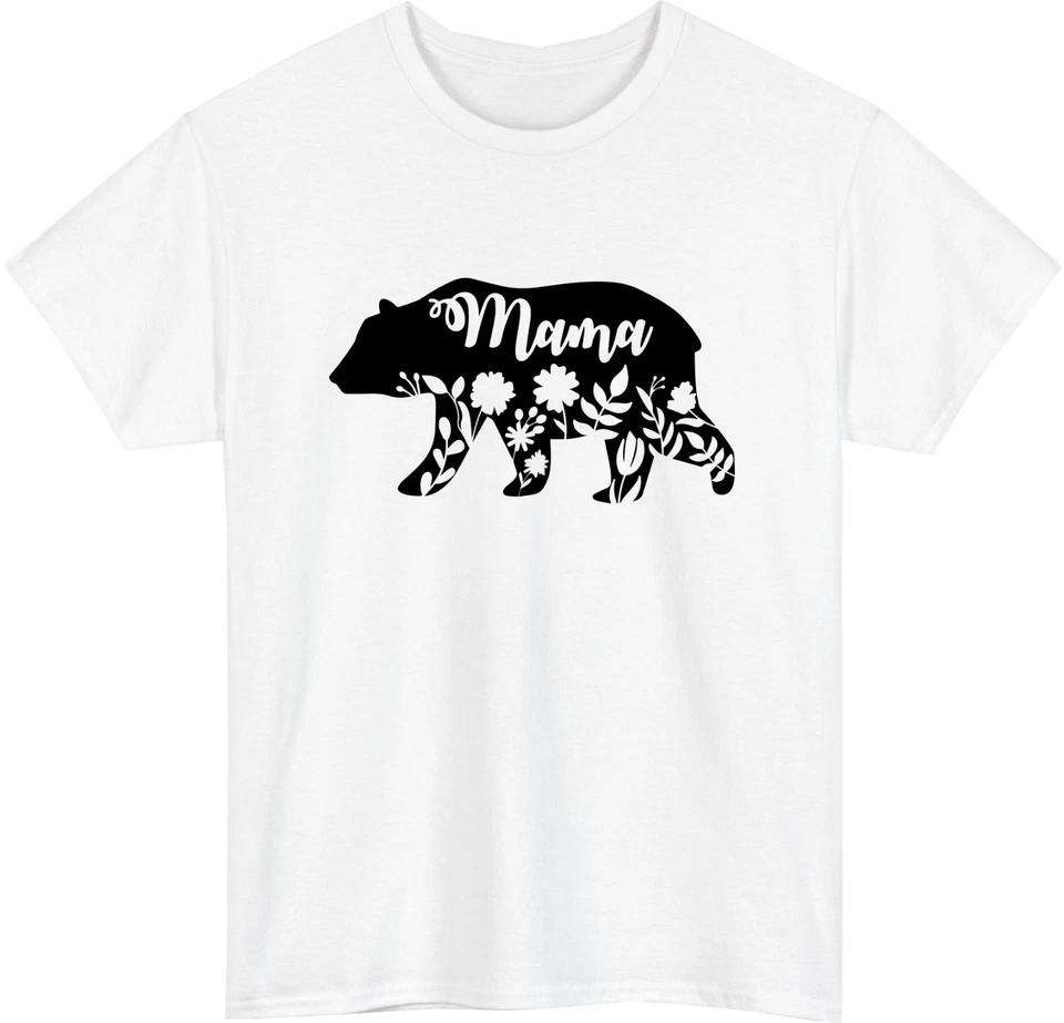 Mother’s Day Mama Bear Floral Graphic T-Shirt – Family Matching Gift Tee Top