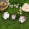 3pcs Cute Resin Hedgehogs Miniatures, Fairy Garden Home Desk Ornament Accessories, Moss Micro Landscape DIY Craft Decoration