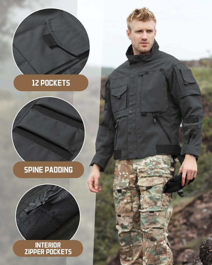Mark IV Men's Tactical Motorcycle & Mountaineering Jacket: Windproof, Stab-Resistant, Scratch-Resistant, and Wear-Resistant.