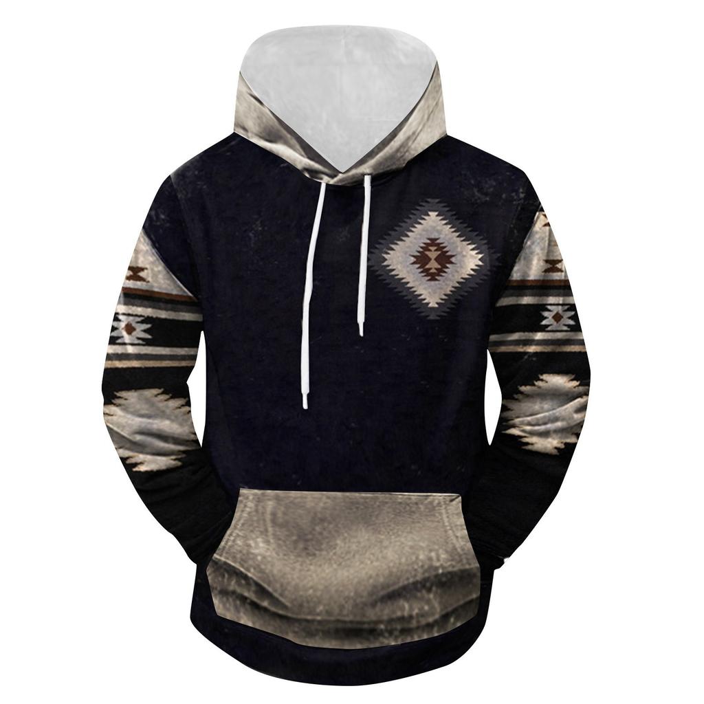 Fashion Print Loose Men's And Women's Long Sleeve Hooded Sweater