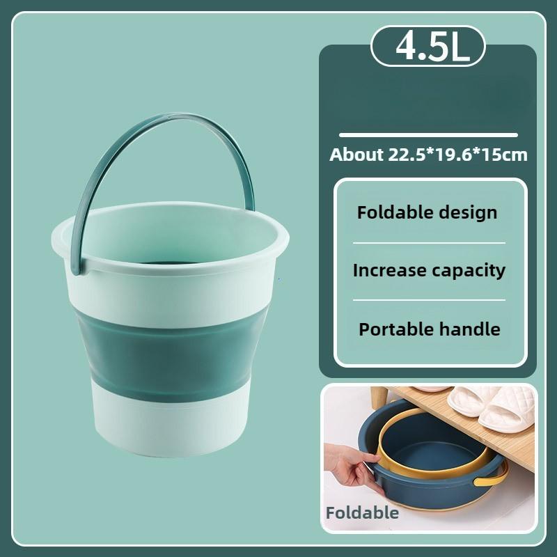4.5/10L Portable Folding Bucket Multifunctional Thickened Silicone Bucket for Car Washing and Fishing Camping Folding Bucket