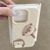 Cute Hedgehog And Otter Pattern Phone Case For iPhone 17 Pro Max 16 Plus 15 Pro 14 13 12 11 XS XR 17Air Lychee Textur Soft Cover