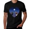 Heart Rats Moonlight Scene TShirt Holiday All Match TShirt